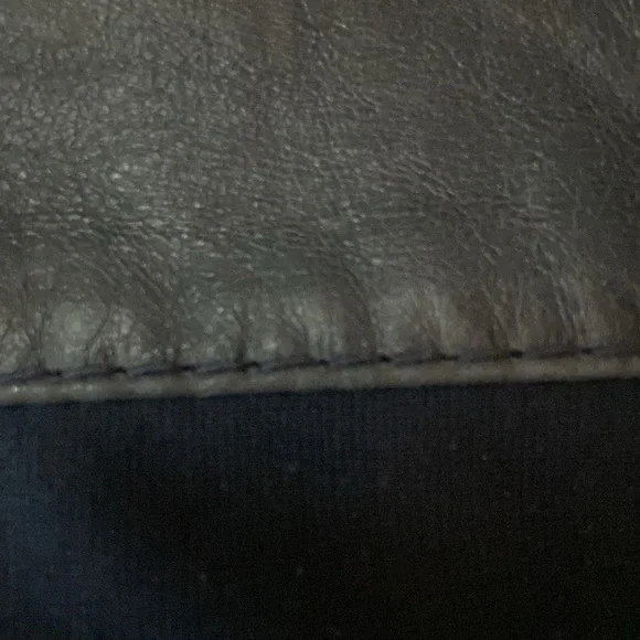 HoT BCBG Leather Jacket; Indigo; Polyester & Rayon Inner Arms; Cropped Back! XXS - Picture 3 of 5